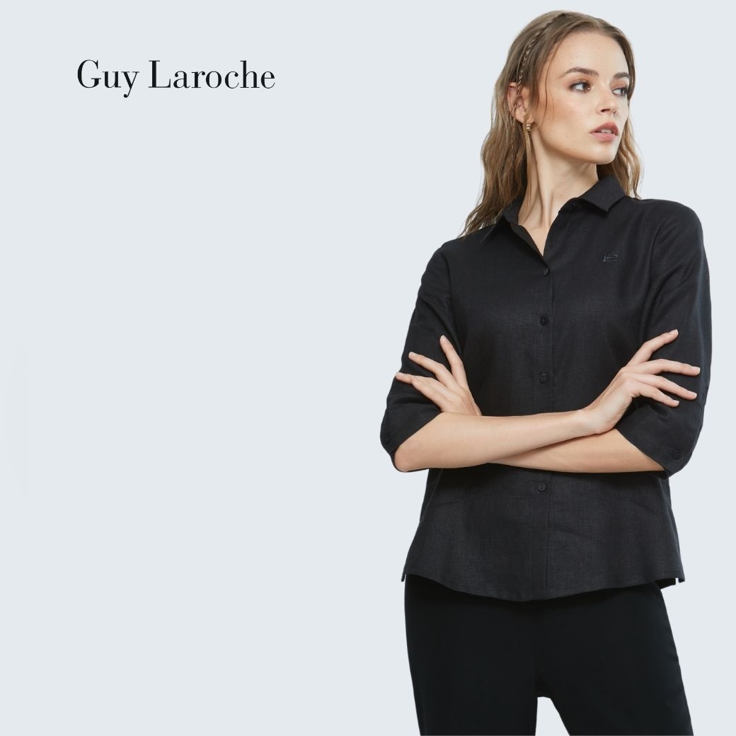 Guy Laroche Light Linen Women's Linen Shirt, Long Sleeve, Pure Linen Shirt, Linen Shirt Smart Casual ราคา 2,000 บาท*ส่งฟรี