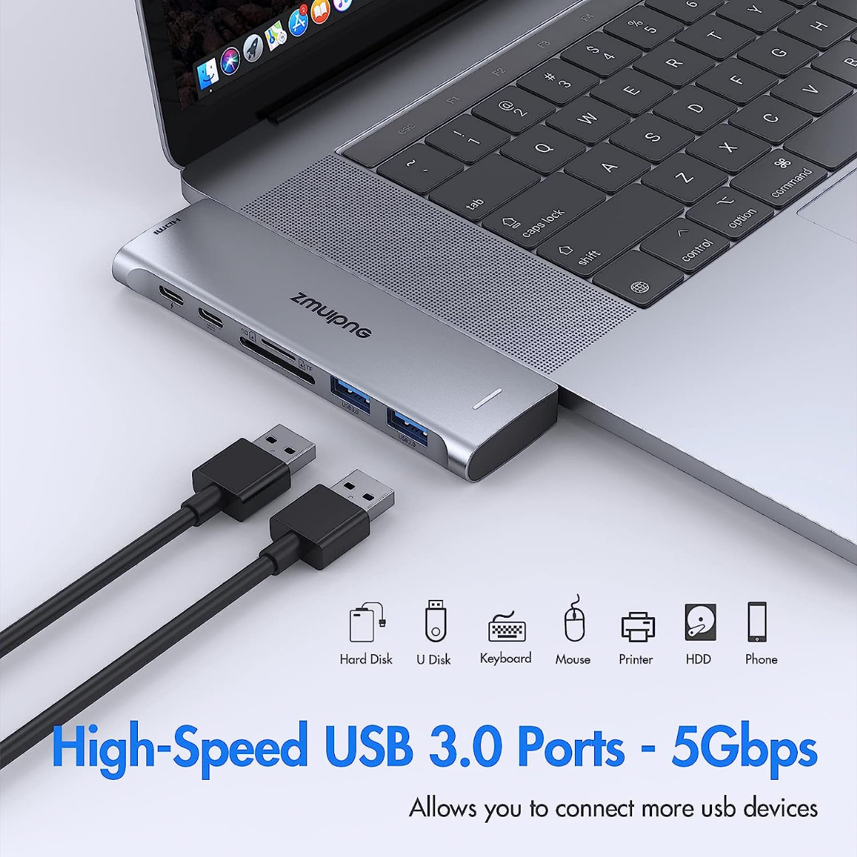 ZMUIPNG USB C Hub Adapter for MacBook Air, USB C HDMI Dongle India