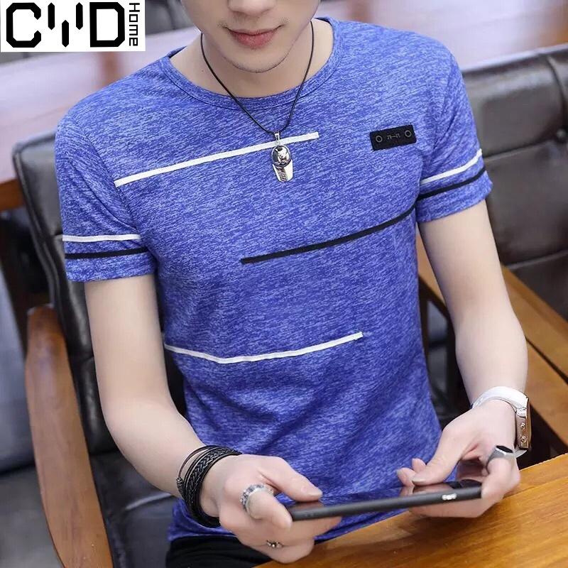 CYDชายฤดูร้อนแห้งเร็วกีฬาชายเสื้อยืดรอบลำลองแขนสั้น Tee