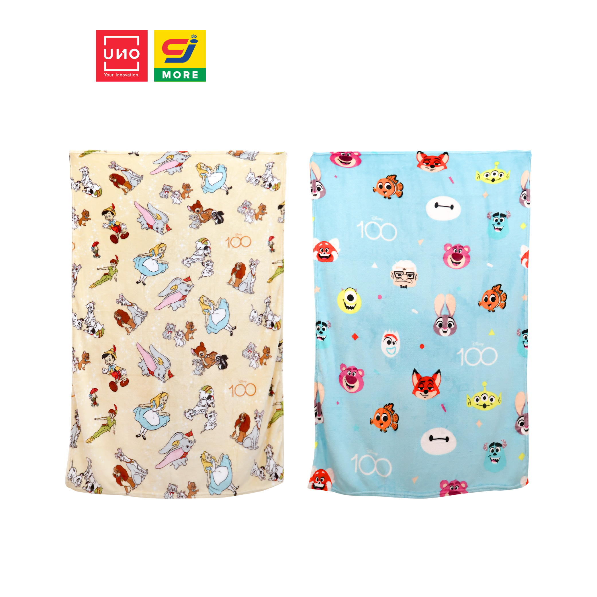 UNO ผ้าห่ม 100x150 cm Disney 100 years ลิขสิทธิ์แท้ ราคา 150 บาท*ส่งฟรี