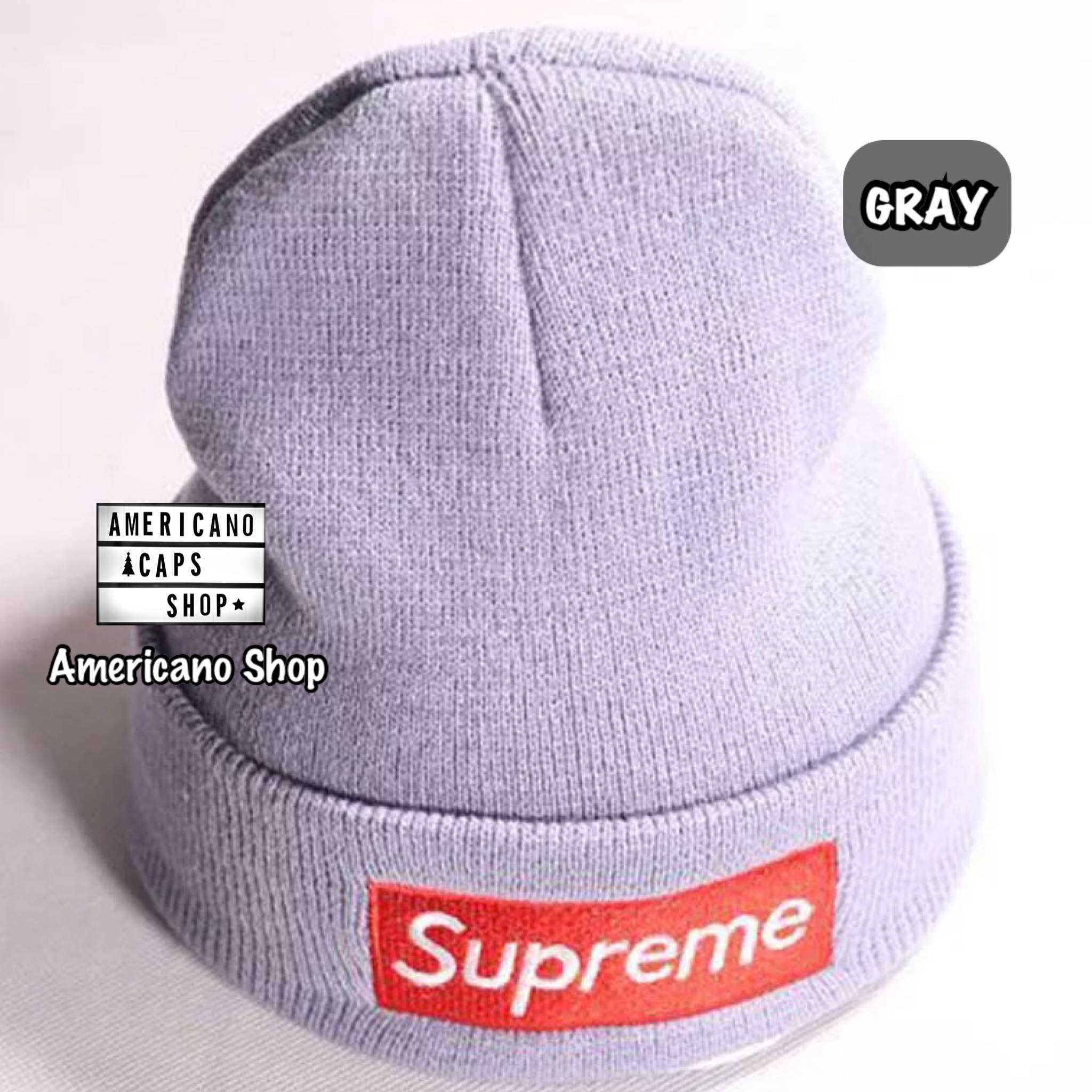 หมวกไหมพรมSupreme หมวกสุพรีม หมวกแฟชั่นเกาหลี งานป้าย 100% (ส่งจากไทย)