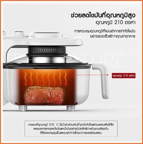 หม้อทอดไร้น้ำมัน AirFryer ความจุ 5 ลิตร  ดีต่อสุขภาพ ทำได้ทั้งของทอด และอบขนม ใช้ลมร้อนไม่ต้องใช้น้ำมัน ทำให้อาหารสุกแบบรอบทิศทาง ดีไซด์สวย ทันสมัย น่าใช้งาน ทำอาหารได้หลากหลายเมนู Goodshop999