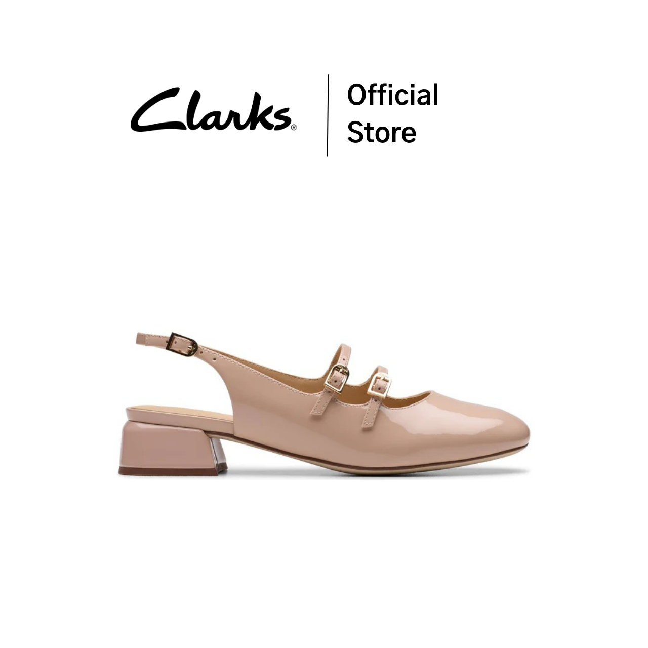 Clarks daiss30 Dazz beige patent Mary Jane low heel shoes (Mary Jane shoes) high quality comfortable leather ราคา 6,590 บาท*ส่งฟรี