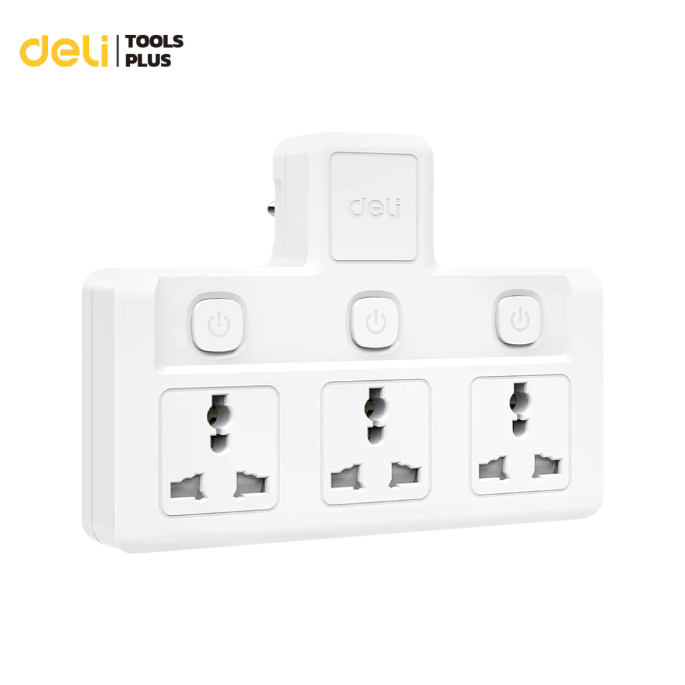 Deli Power Plug, Converter Plug, Adapter, Power Capacity 10A 2500W, Universal Plug, Heat Resistant to 750 Degrees, Universal Adapter