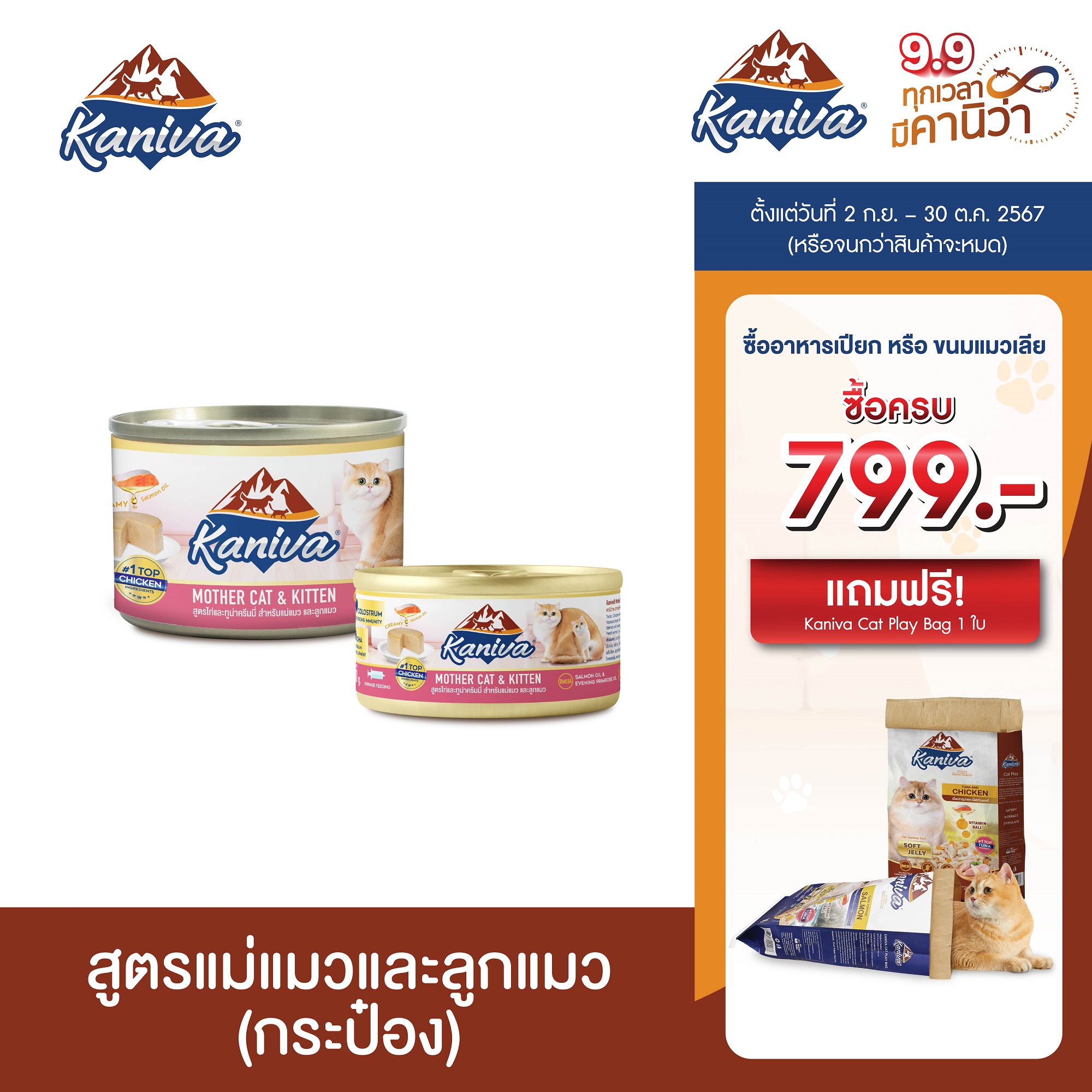 Kaniva Mousse Wet Food Mother Cat & Kitten For Mothercat and Babycats Over 3 Weeks Old (1 Carton) ราคา 1,411 บาท*ส่งฟรี