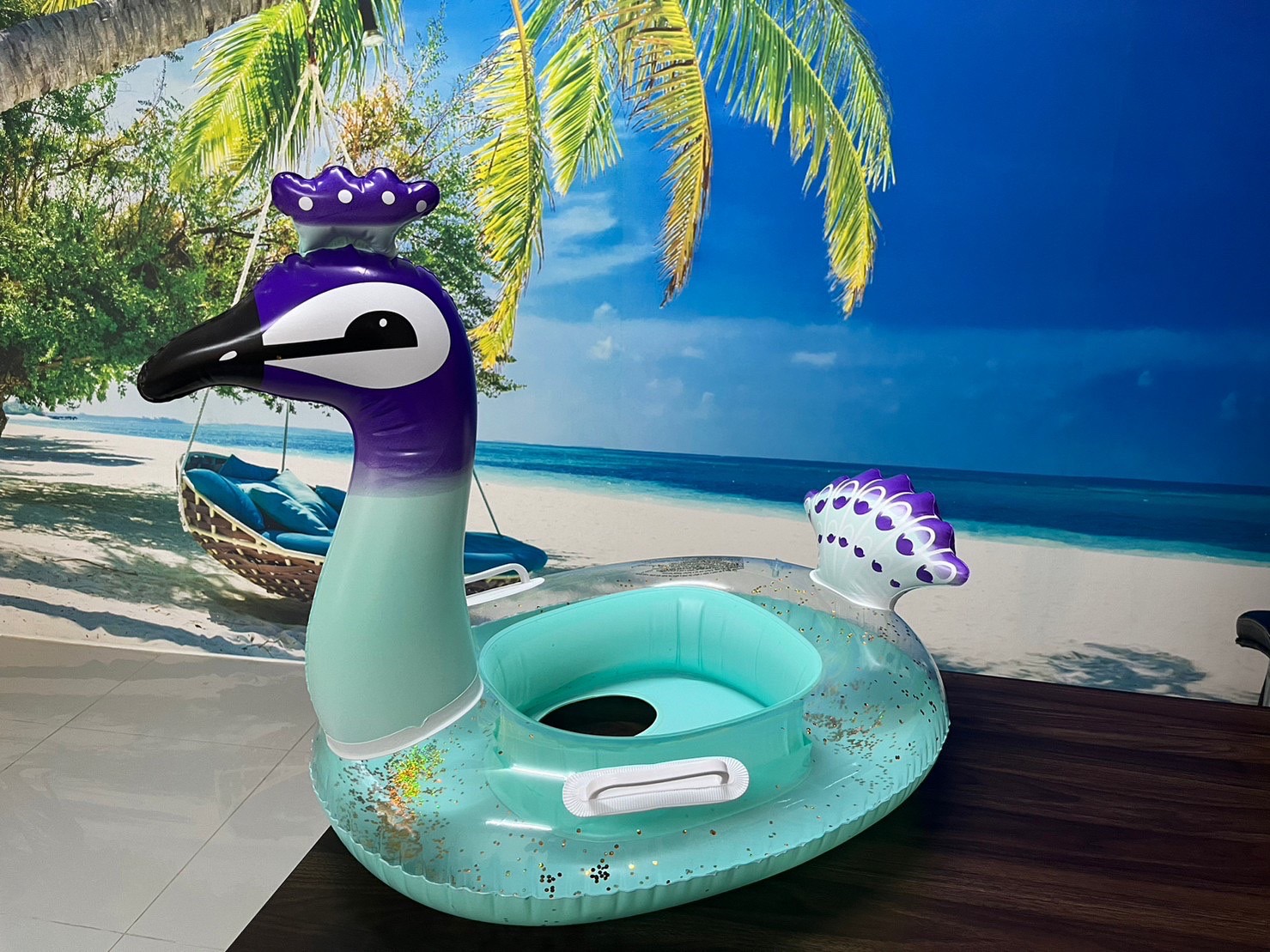 Rubber Ring with Legs, Peacock Fluttering, 70 Cm. Model Sy-A2041 ราคา 109 บาท*ส่งฟรี