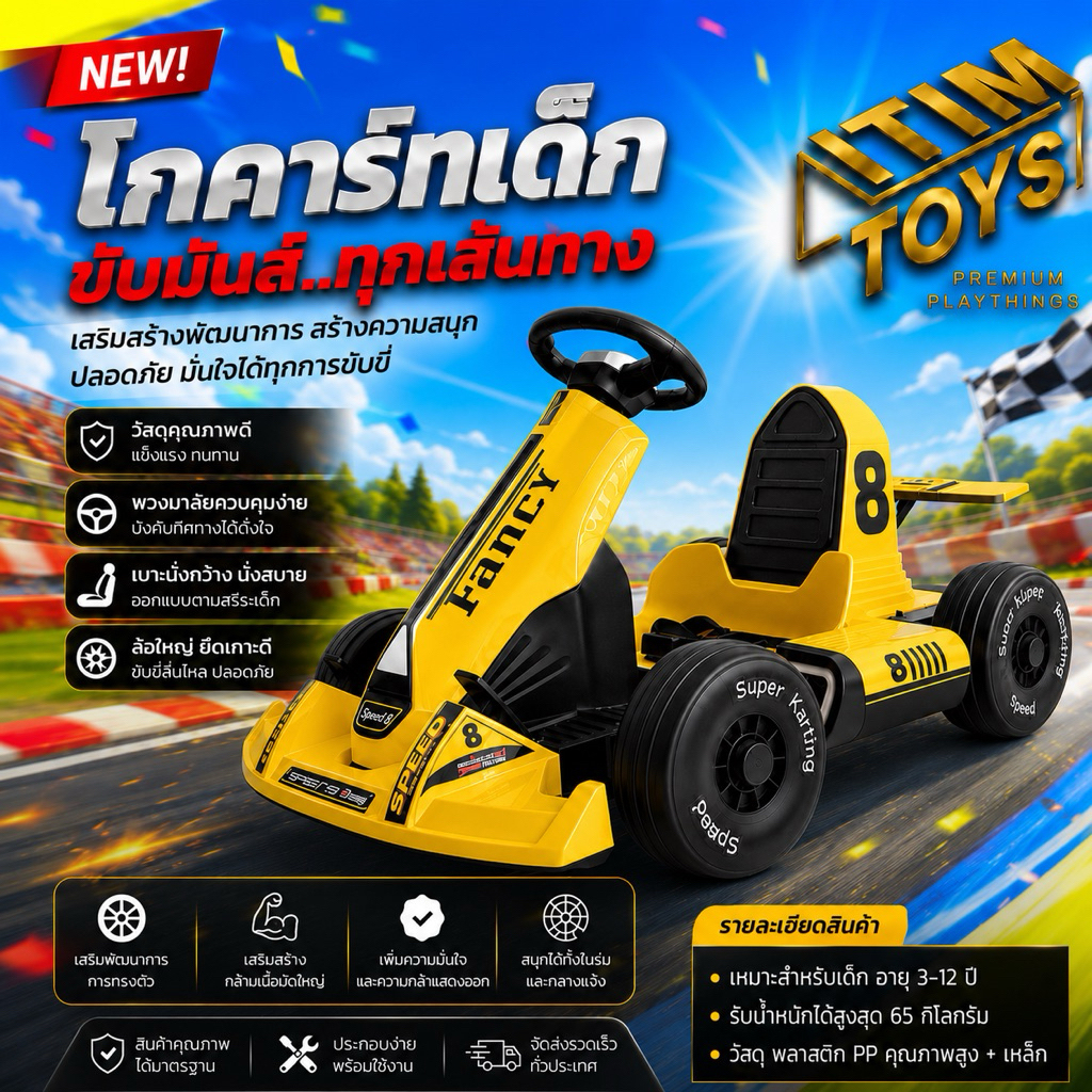 🔥 Itimtoys 🔥 Battery Go-Kart Newest Model Children's Battery Cars, Electric Cars, Children's Electric Toy Cars, Go-Karts, Children's Cars, Children's Ride-On Cars, Model Ac-248 ราคา 4,090 บาท*ส่งฟรี