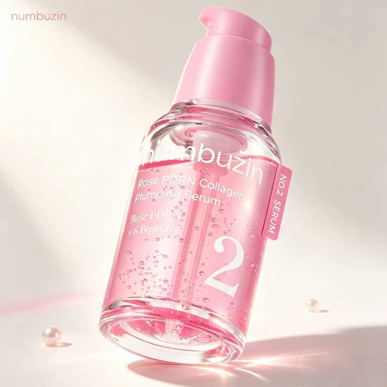 Numbuzin No.2 Rose Pdrn Collagen Plumping Serum 30ml, a Skin Barrier Repair Serum from Korea, Mixed with 6 Types of Pdrn Rose Collagen Peptides and Niacinamide, Helps Increase Elasticity and Plumpness, Making the Skin Smooth, Radiant, and Healthy. ราคา 479 บาท*ส่งฟรี