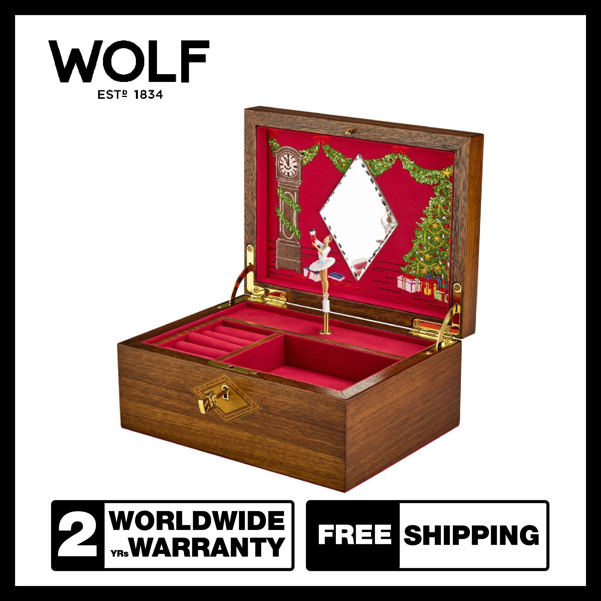 Jewelry Storage Box Wolf1834 Ballet Musical Jewellery Box (Nutcracker Walnut Wood) ราคา 18,900 บาท*ส่งฟรี