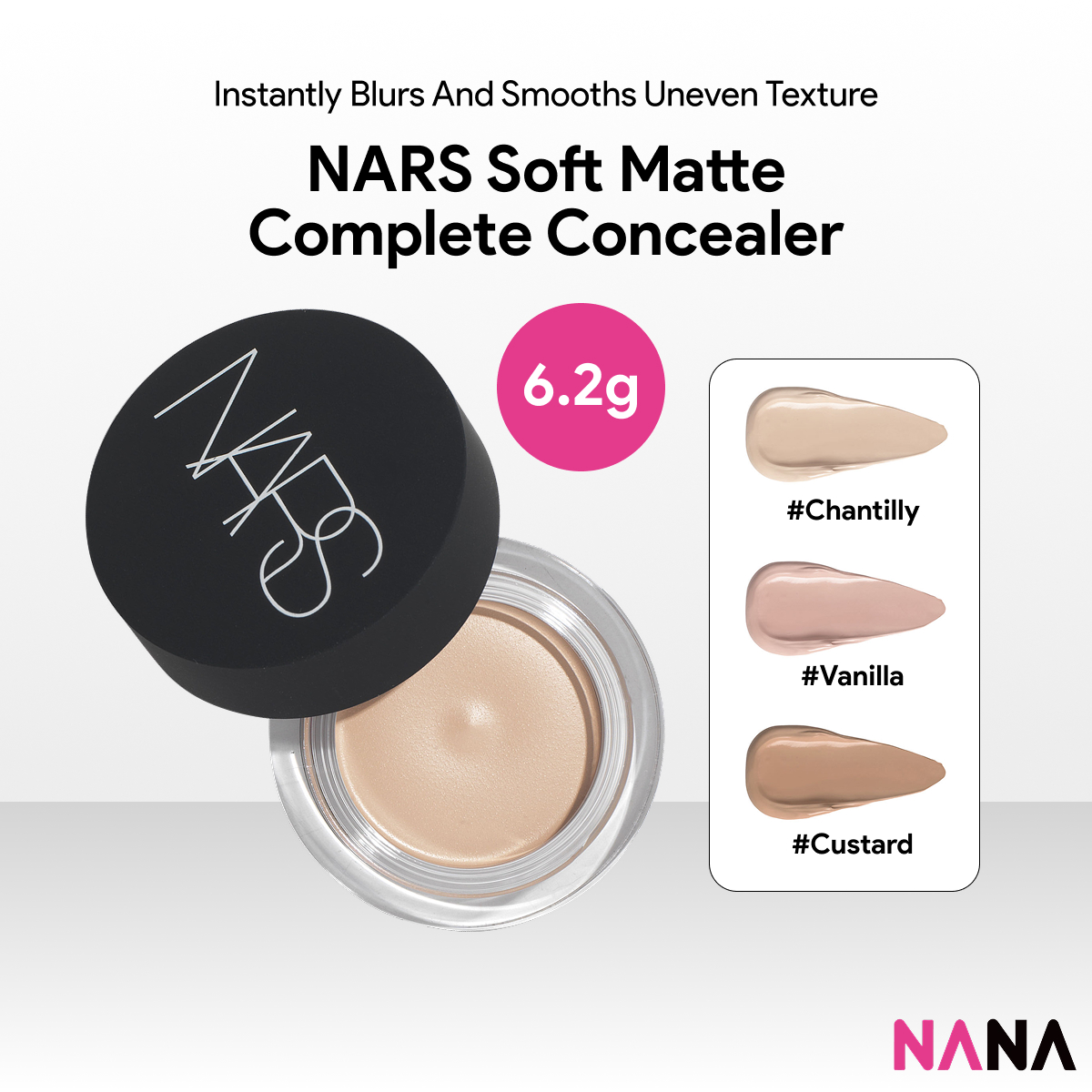 Nars Soft Matte Complete Concealer 6.2g [ # Chantilly, # Vanilla, # Custard] [Delivery Time: 5-10 Days] ราคา 1,420 บาท*ส่งฟรี
