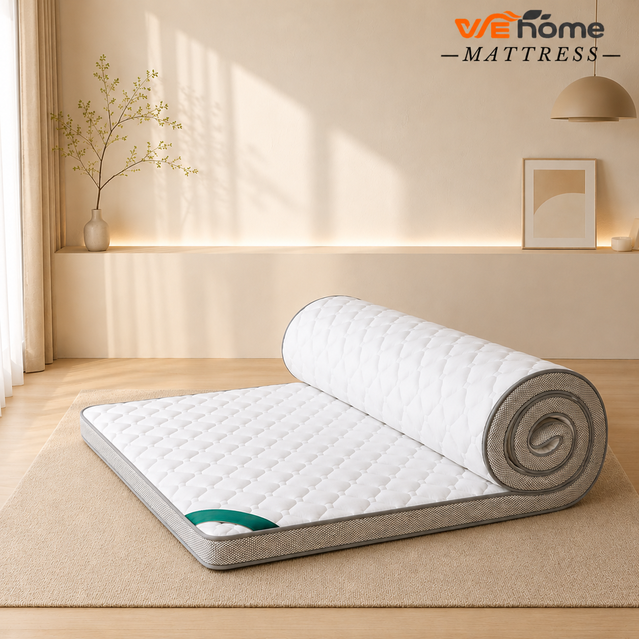 Wehome Latex Mattress 3 Feet, 3.5 Feet, 5 Feet, 6 Feet, 100% Soft and Comfortable, Reduces Back Pain. Latex Made in Thailand. Can Be Used as a Main Mattress.