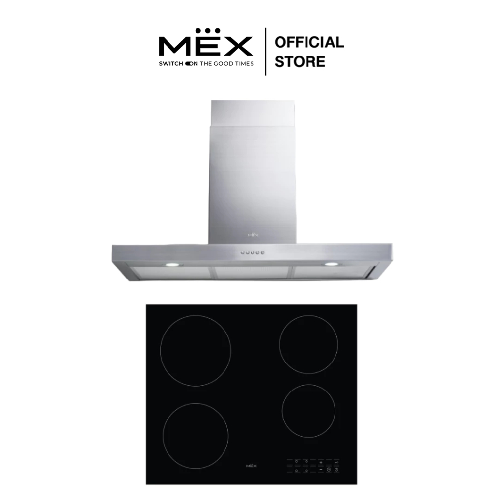 MEX Set รุ่น HVC264 + K633X90 เตาไฟฟ้าและเครื่องดูดควันกระโจมทรงกล่อง ราคา 19,900 บาท*ส่งฟรี