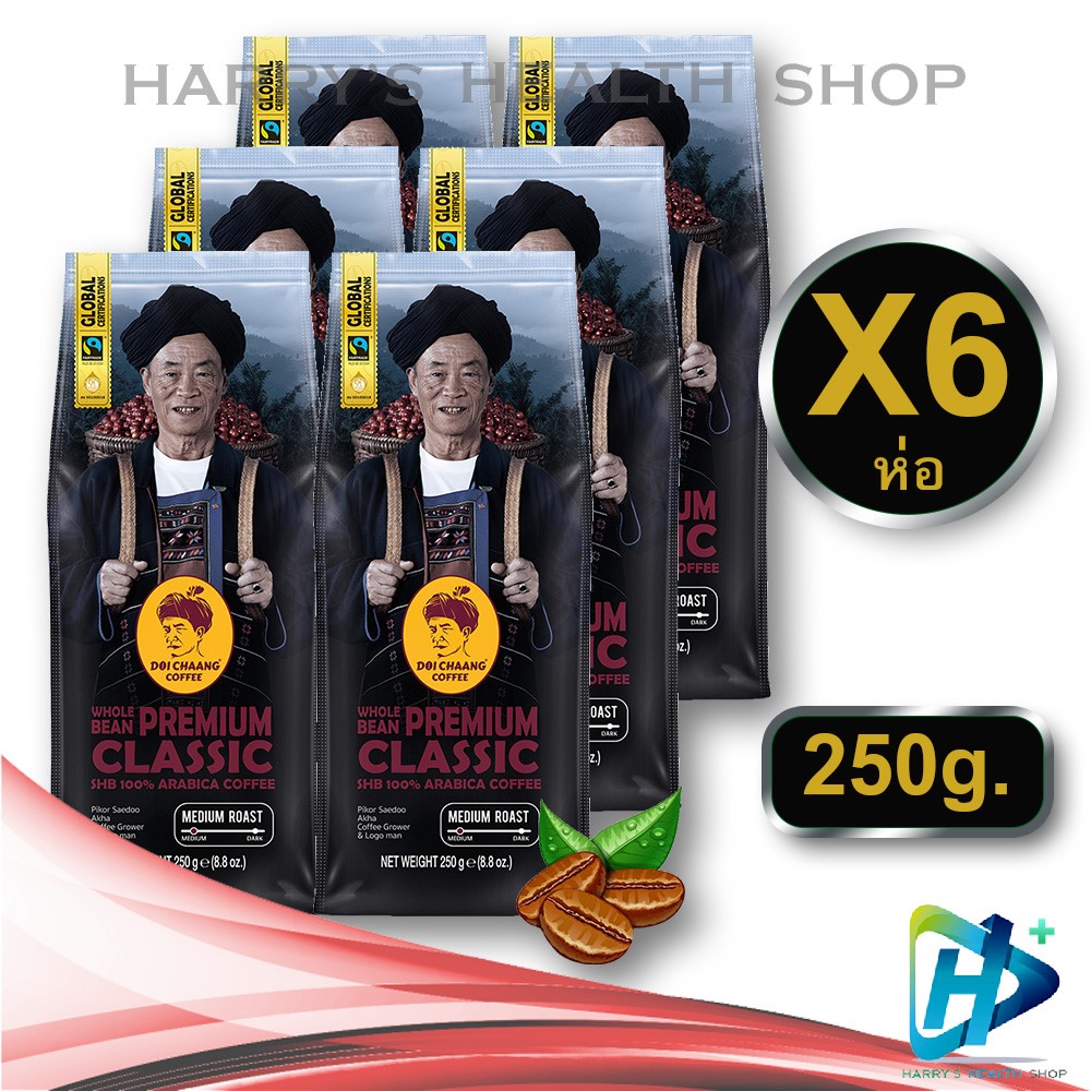 Doi chaang coffee Beans Premium Classic (SET 6 BAGS) ราคา 1,911 บาท*ส่งฟรี