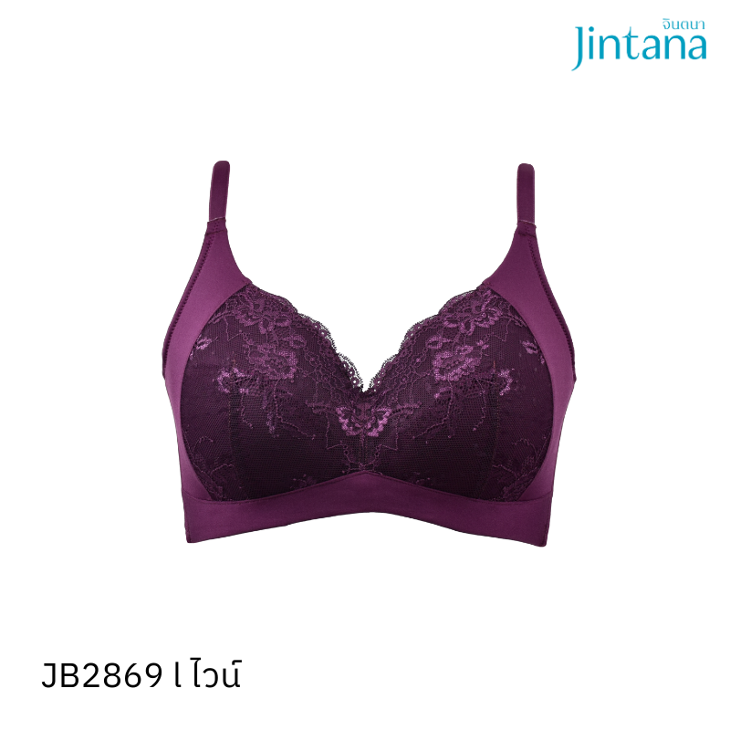 Jintana เสื้อชั้นใน Wireless Fit รุ่น Coverage รหัส JB2869 สีไวน์ ราคา 349 บาท*ส่งฟรี