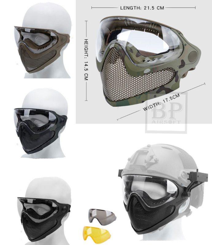 ภาพประกอบของ หน้ากาก Pilot Mask พร้อมเลนส์เปลี่ยน หน้ากากสำหรับเล่น บีบีกัน เพ้นท์บอล หรือกิจกรรมอื่นๆ