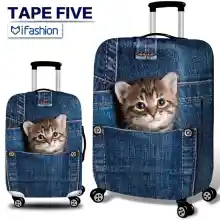 ภาพขนาดย่อสินค้าผ้าคลุมกระเป๋าเดินทาง ผ้ายืดลายน้องหมาน้องแมว