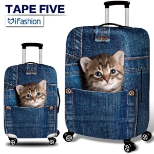 ภาพหน้าปกสินค้าผ้าคลุมกระเป๋าเดินทาง ผ้ายืดลายน้องหมาน้องแมว ซึ่งคุณอาจชอบราคาและรีวิวของสินค้านี้