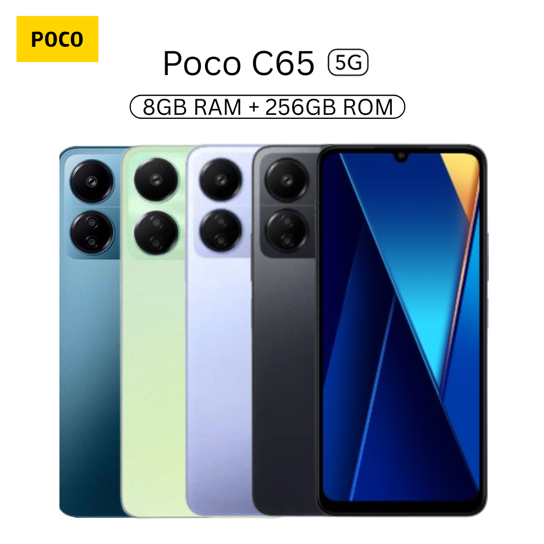 Poco C65 5G 8GB + 256GB powerful chipset MediaTek Helio G85 AI 3 cameras 50MP | 15 months warranty ราคา 2,771 บาท*ส่งฟรี
