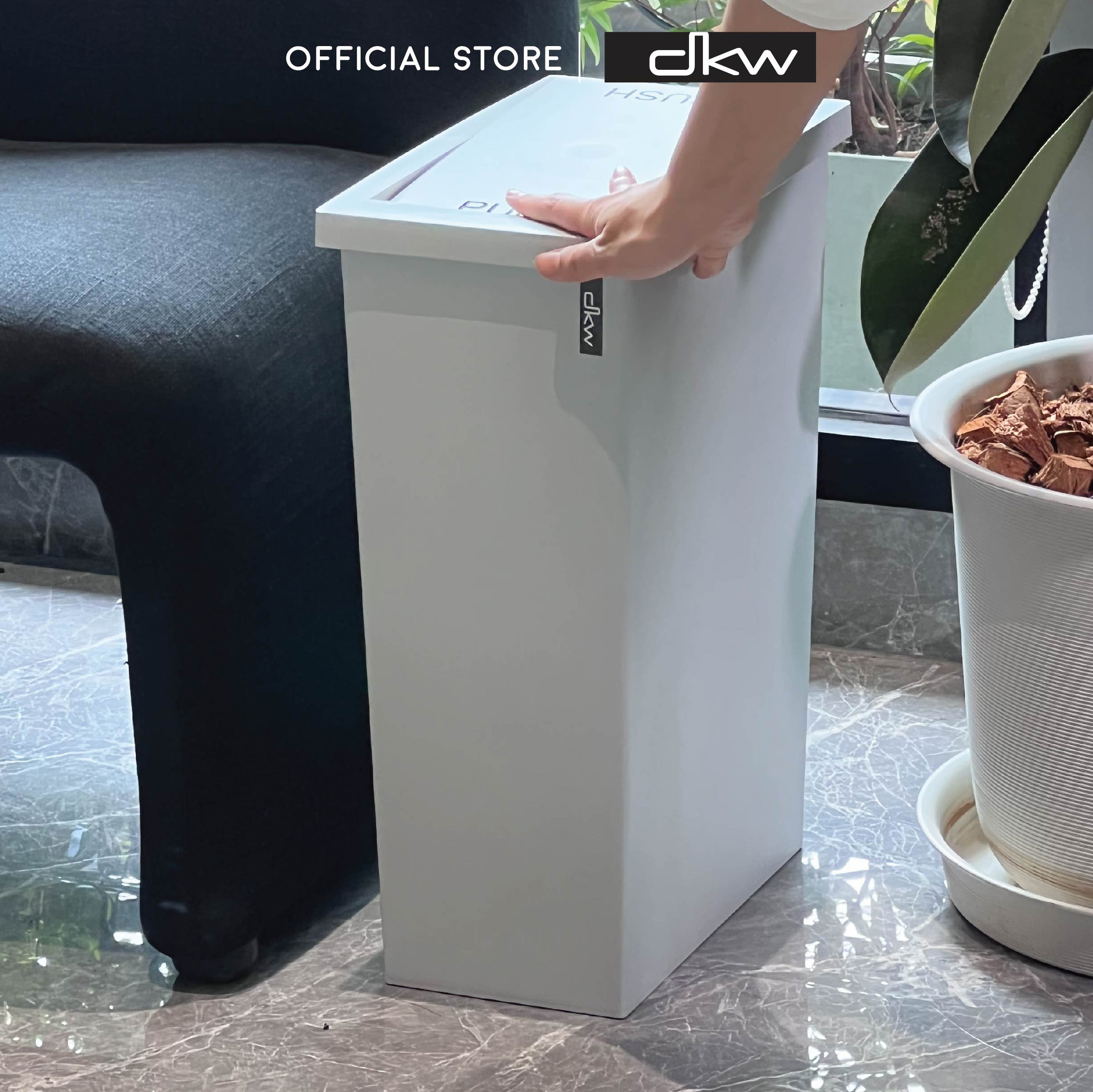 DKW HH-308P ถังขยะเหลี่ยมฝาสวิง Slim 20 ลิตร (มี 4 สี) ถังขยะอึด สวย ทน Slim swing bin (20 Liter) ราคา 319 บาท*ส่งฟรี