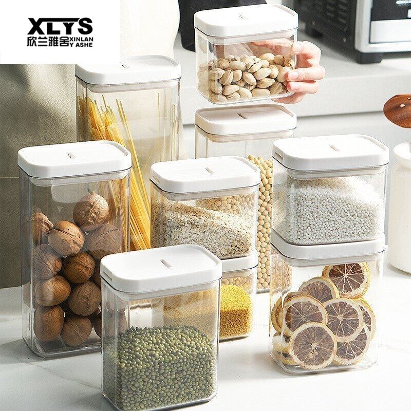 XINLANYASHE Rectangular Clear Kitchen Food Storage Container Bin Storage box Coarse seed bin transparent plastic food preservation box anti bacterial moisture protection food preservation box set ราคา 26 บาท*ส่งฟรี