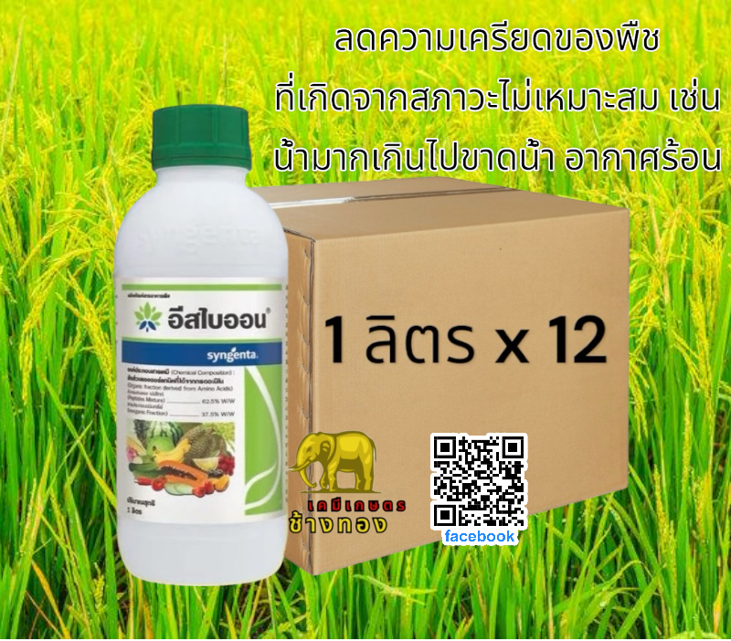 อีสไบออน (1 ลิตรx12ขวด) ลดความเครียดของพืช จากสภาวะไม่เหมาะสม เช่น น้ำมากเกินไปขาดน้ำ อากาศร้อน แล้ง ราคา 10,210 บาท*ส่งฟรี