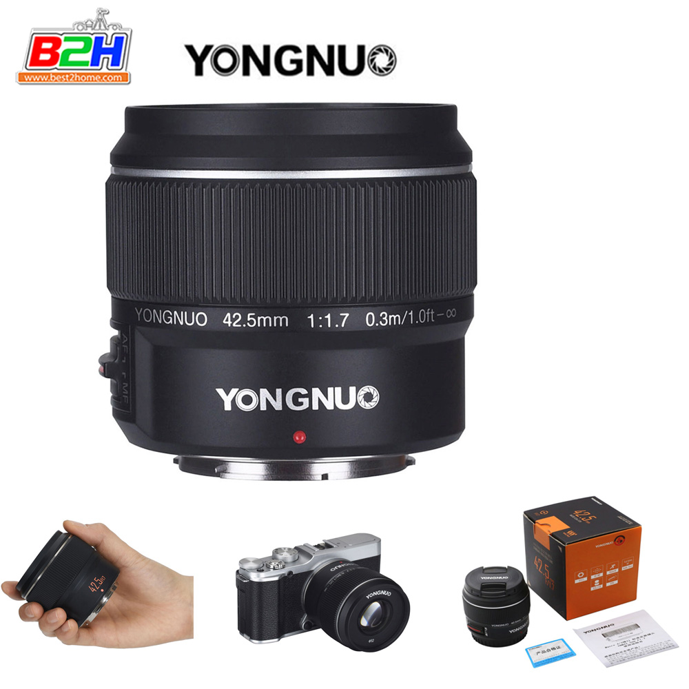 Lens Yongnuo 42.5mm f/1.7M II (42.5 F1.7 STM AF / MF) for M43 Panasonic, Olympus เมาส์โลหะออโต้โฟกัส กันสั่น ประกันศูนย์ในไทย 1 ปี ราคา 4,255 บาท*ส่งฟรี