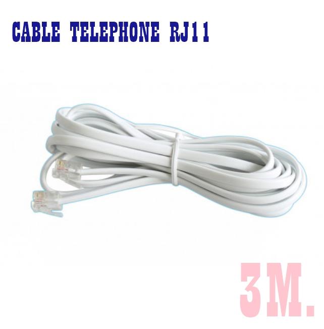 CABLE TELEPHONE RJ11 สายต่อพ่วงโทรศัพท์  เครื่องแฟกซ์ โมเด็ม Adsl รับส่งข้อมูลรวดเร็ว