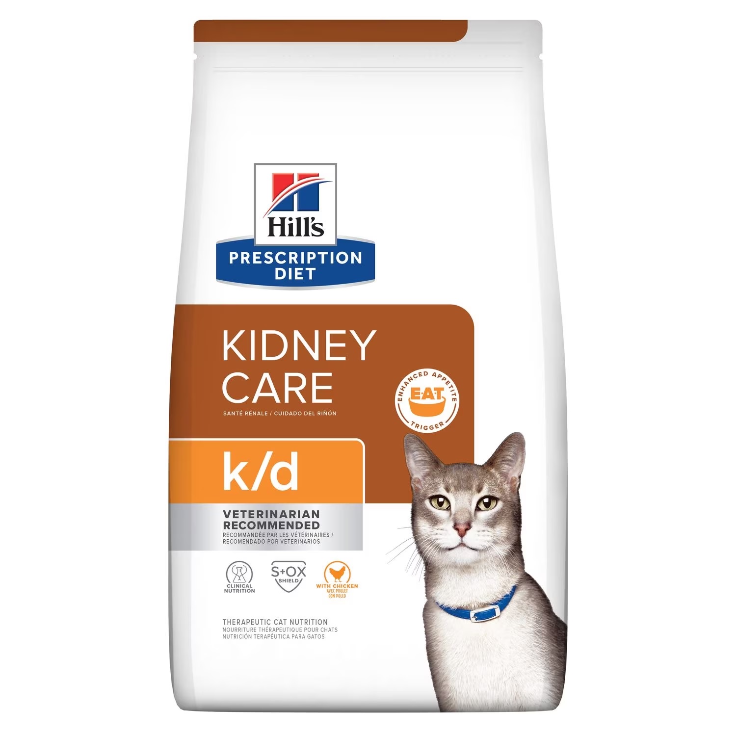 Hill's k/d feline cat food ฮิลล์ อาหารแมว อาหารแมวไต อาหารแมวโรคไต ที่เป็นโรคไต เนื้อไก่ แบบเม็ด ขนาด 1.81 kg - 3.85 kg ราคา 953 บาท*ส่งฟรี