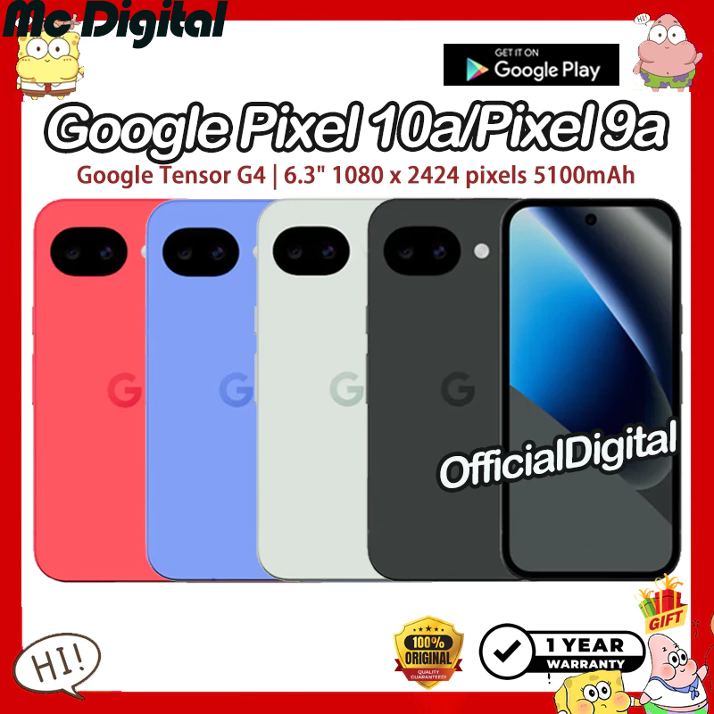 Us Set Google Pixel 10A Google Pixel 9A Google Tensor G4 6.3Inch 1080 X 2424 Pixels 5100Mah 30W/23W Google Pixel 10A ราคา 16,999 บาท*ส่งฟรี