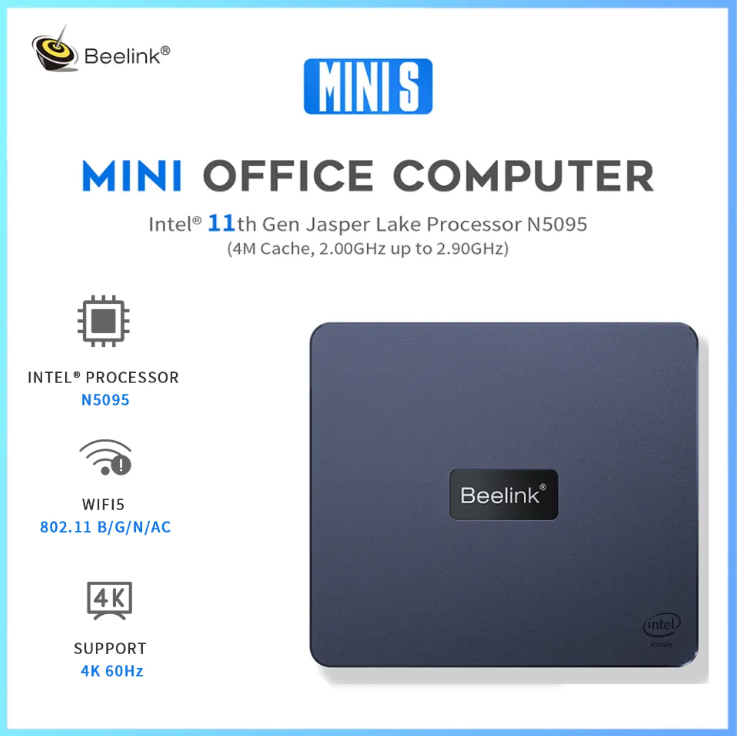 Beelink Mini S Windows 11 Intel 11th Gen N5095 Mini PC DDR4 8GB 128GB SSD Desktop Gaming Computer ราคา 5,595 บาท*ส่งฟรี
