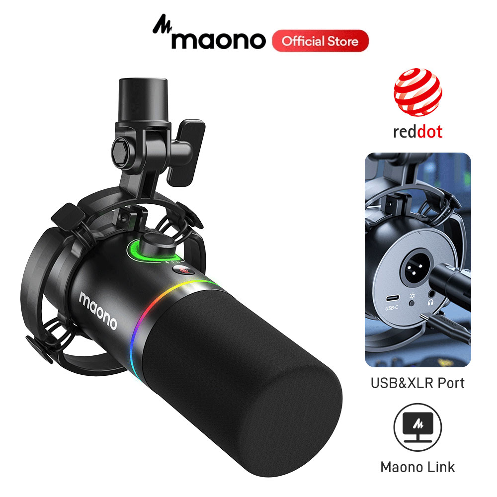 MAONO PD200X XLR/USB Podcast Dynamic Microphone Metal Mic with Software for Recording, Streaming, Gaming & Voice-Over,Tap-to-Mute, Headphone Jack, Gain Knob & Volume Control ราคา 2,590 บาท*ส่งฟรี