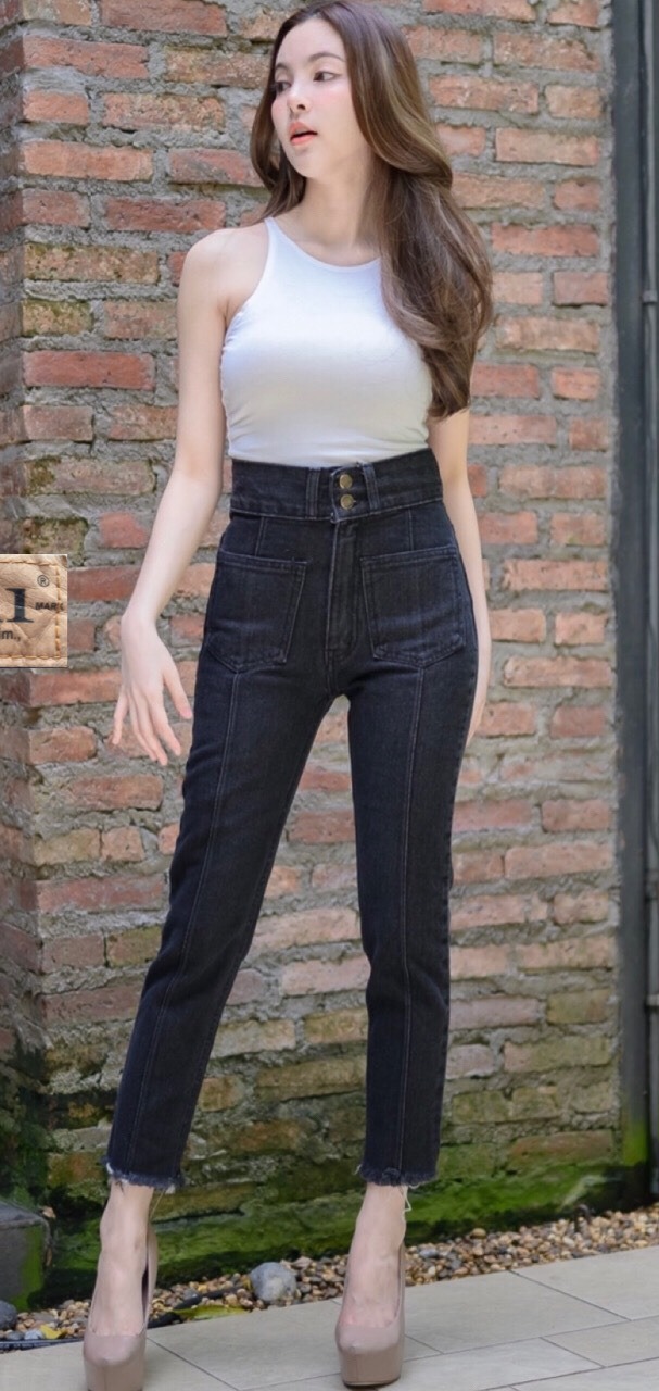 New arrival สินค้าใหม่ 2511 Vintage Denim Jeans by Araya กางเกงยีนส์ กางเกงยีนส์ ผญ กางเกงยีนส์เอวสูง กางเกงแฟชั่นผู้หญิง กางเกงยีนส์ทรงบอยสลิม ผ้าไม่ยืด