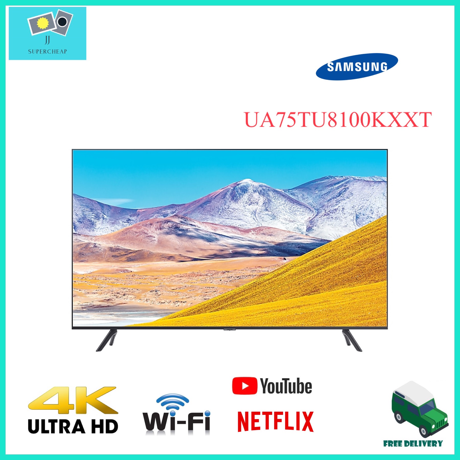 Samsung SMART TV 4K UHD 75 นิ้ว 75TU8100 รุ่น UA75TU8100KXXT