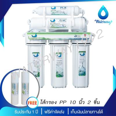 Uni-Pure Green เครื่องกรองน้ำดื่ม 5 ขั้นตอน คุณภาพดี ติดตั้งง่าย อุปกรณ์ครบชุด แถมฟรี ไส้กรองน้ำ PP 5 micron 2 ชิ้น จัดส่งฟรี