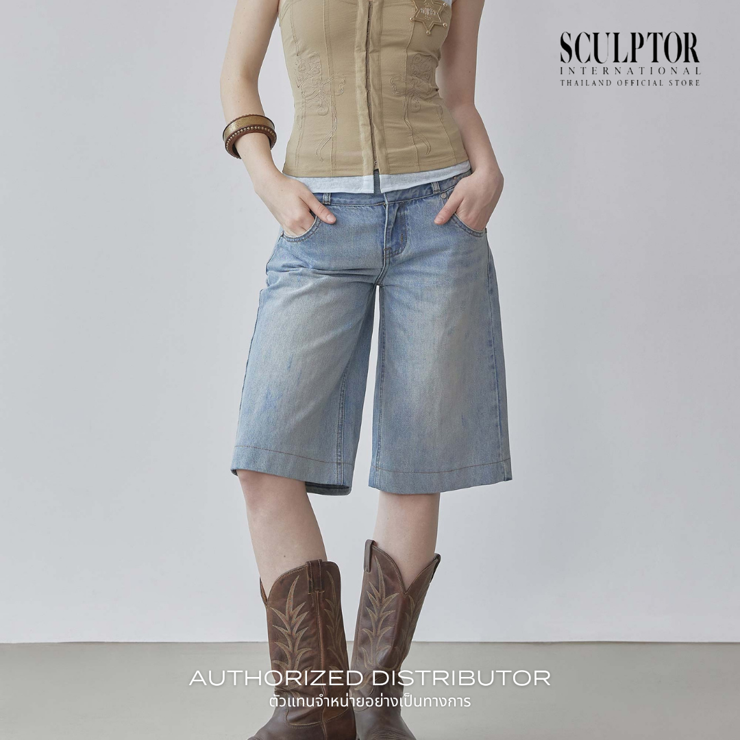 SCULPTOR® กางเกงยีนส์ Vine Half Denim Pants ราคา 3,956 บาท*ส่งฟรี