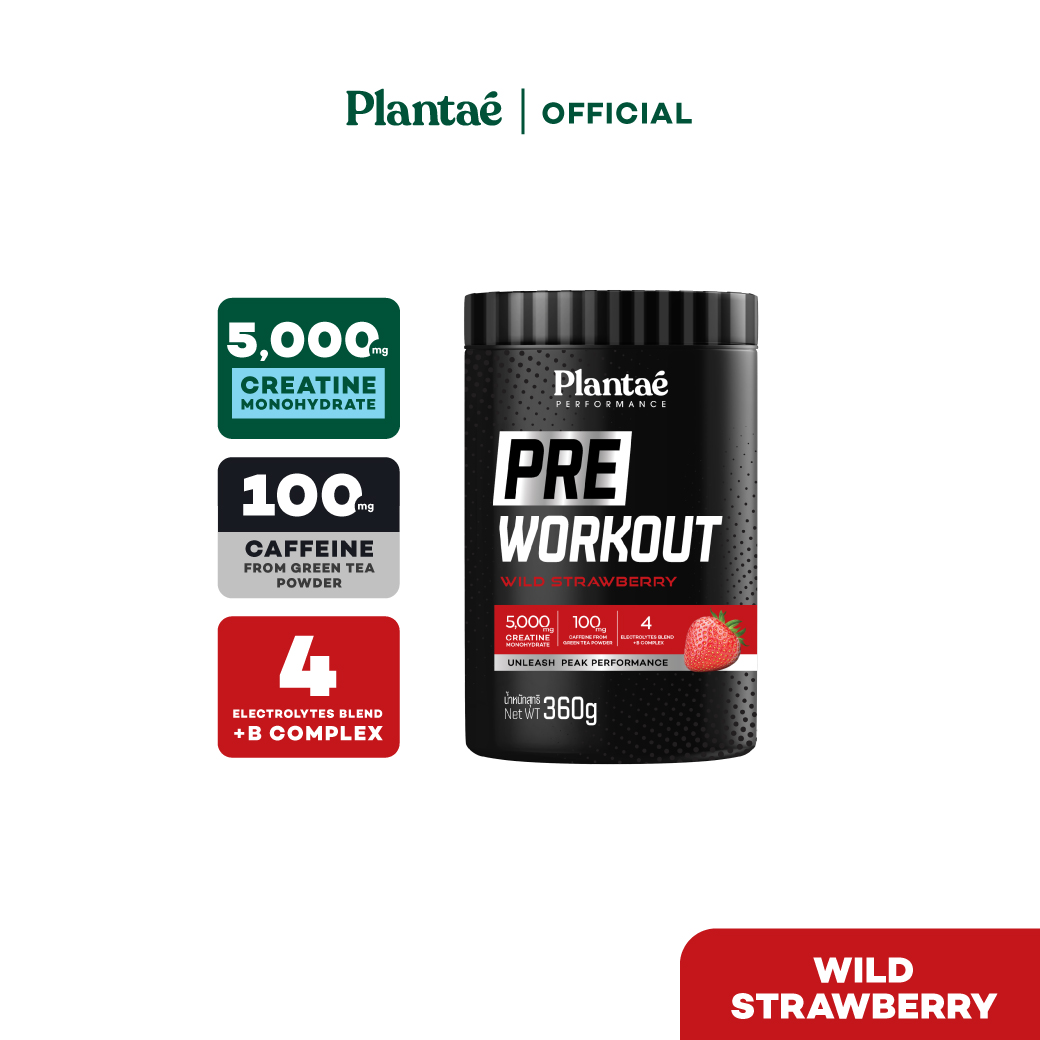 Plantae Performance Pre Workout : รส Wild Strawberry ขนาด 360 กรัม ทานก่อนออกกำลังกาย ราคา 960 บาท*ส่งฟรี