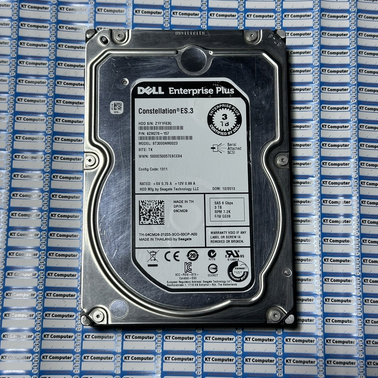 Dell Seagate ST3000NM0023 Constellation Es.3 3tb Sas 6g DP/N 04CMD9 ราคา 1,800 บาท*ส่งฟรี