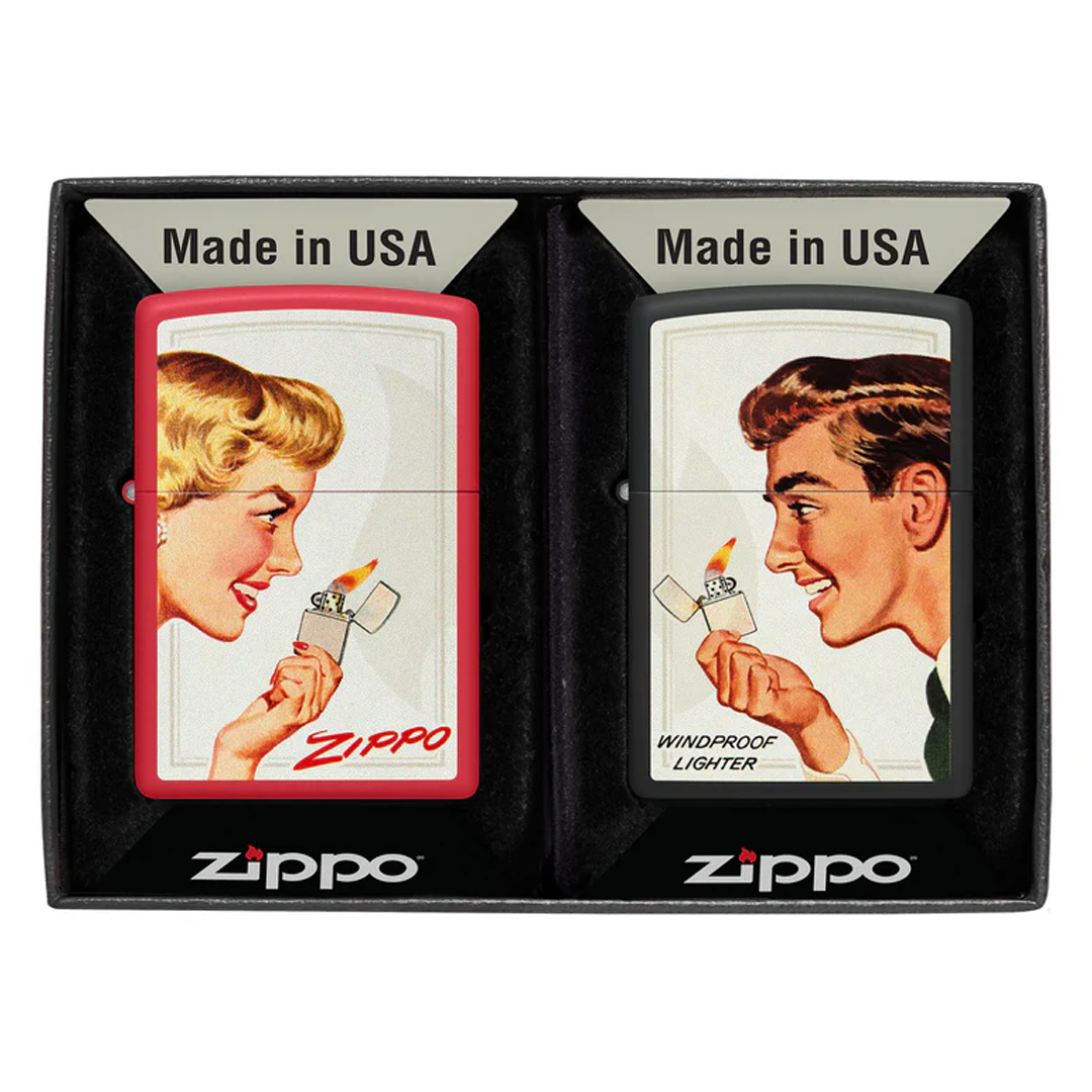46295 Zippo Vintage Ad Lighter Set ของแท้ (Empty Zippo Lighter without Fuel ไฟแช็กเปล่าไม่มีเชื้อเพลิง) ราคา 2,320 บาท*ส่งฟรี