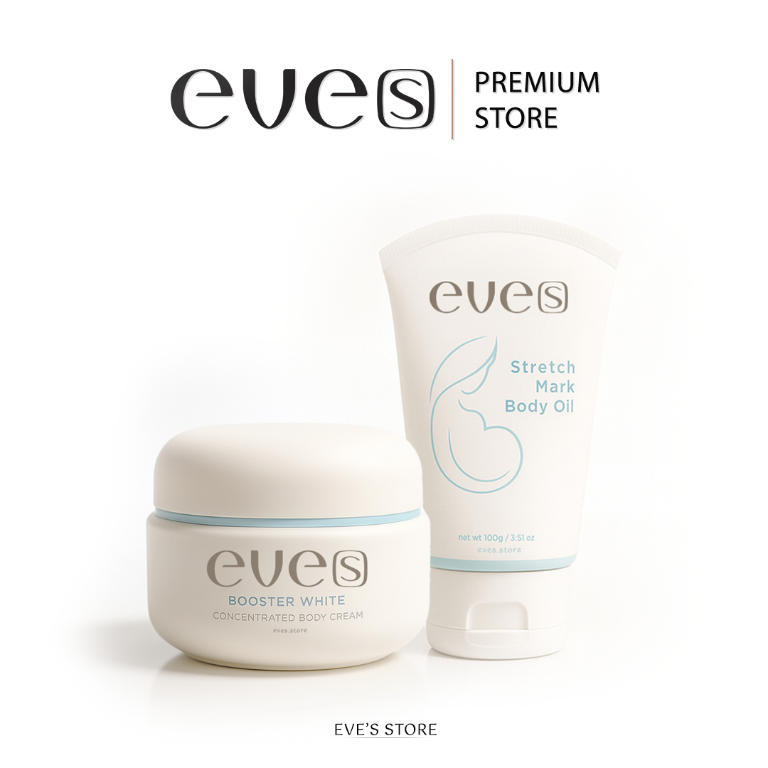 Eves Eve's Double Set Reduces Stretch Marks. Eve's for Pregnant Mothers, Cream for Pregnant Women, Prevents Stretch Marks, Stretch Marks after Giving Birth, Increases Moisture. ราคา 900 บาท*ส่งฟรี