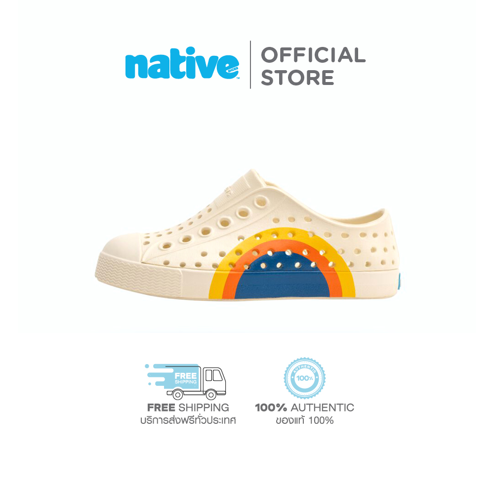 Native รองเท้ากันน้ำเด็กโต EVA รุ่น Jefferson Sugarlite Block Bone White/ Spicy Flame Vallarta Circle ราคา 2,690 บาท*ส่งฟรี