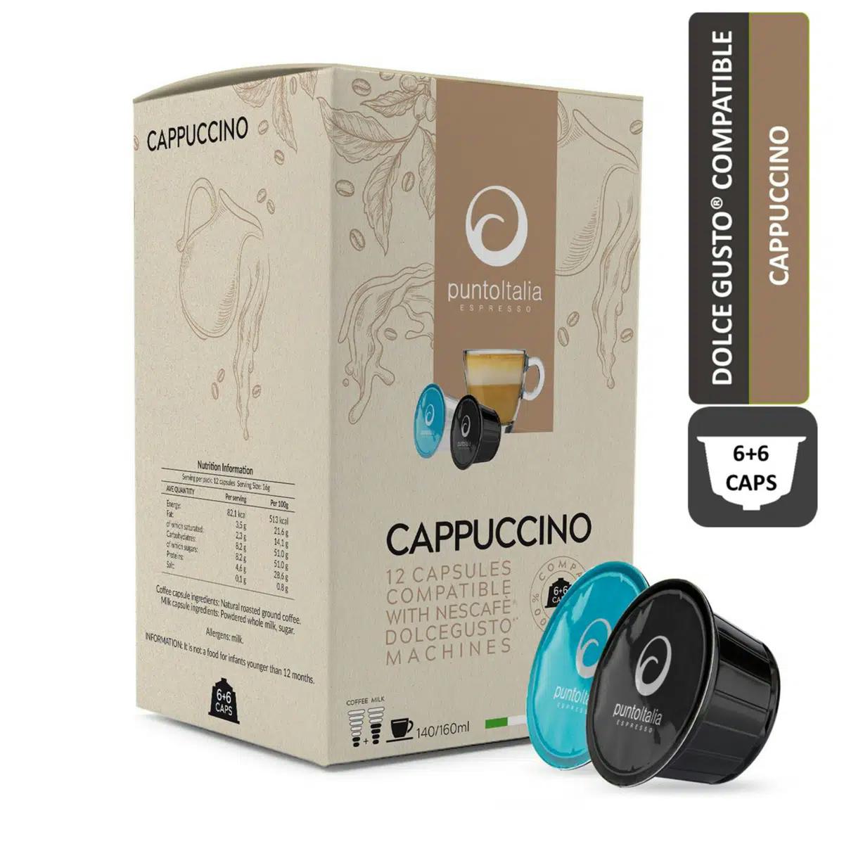 (Set 10 Boxes x12 capsules) Punto Italia Espresso CAPPUCCINO Nescafe® DOLCE GUSTO® Compatible Coffee Capsule ราคา 1,750 บาท*ส่งฟรี