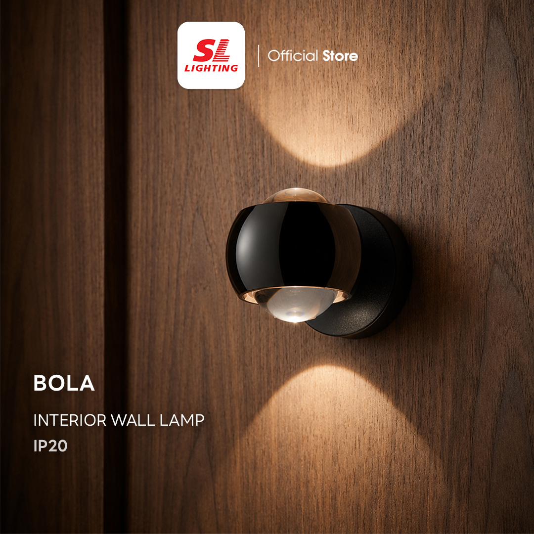 Sl Lighting | Wall Lamp, Interior Wall Lamp, Led 6W 3000K, 2-Way Lighting, Adjustable Rotation 350 Degrees, Dimmable, Model Bola-2T-6W30K ราคา 2,800 บาท*ส่งฟรี
