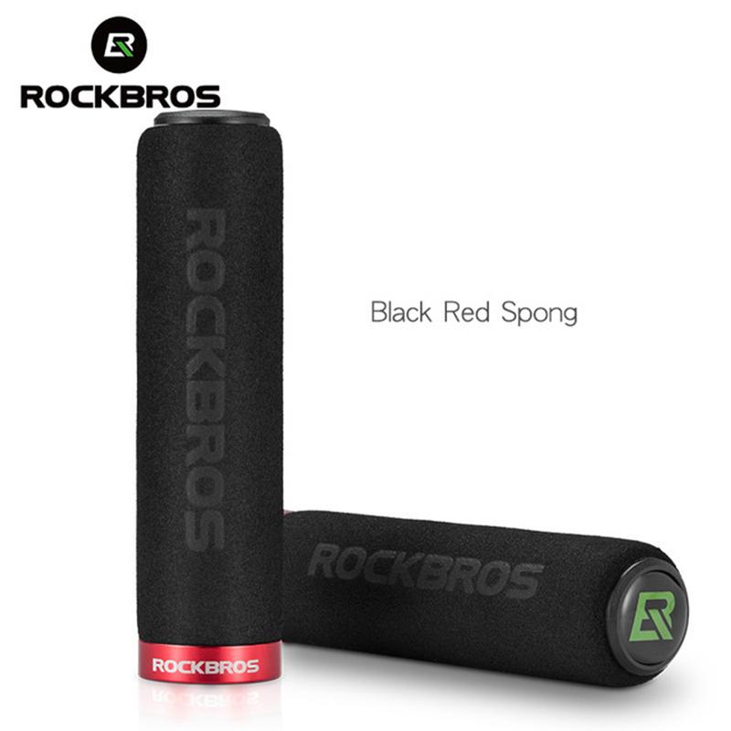 Rockbros ขี่จักรยานจับภูเขาถนนจักรยานจับมือจับจักรยานล็อคซิลิโคนฟองน้ำมือจับนุ่มเบาจับป้องกันการลื่นไถลดูดซับแรงกระแทกสองรูปแบบ (BT1001 สีดำ)