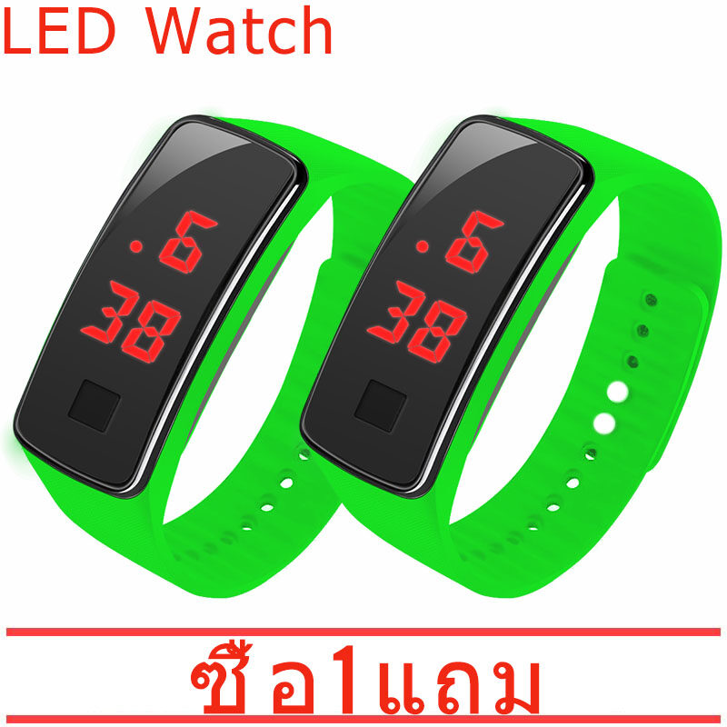 【ซื้อ 1 แถม 1】นาฬิกาสปอร์ตข้อมือ LED ดิจิตอล