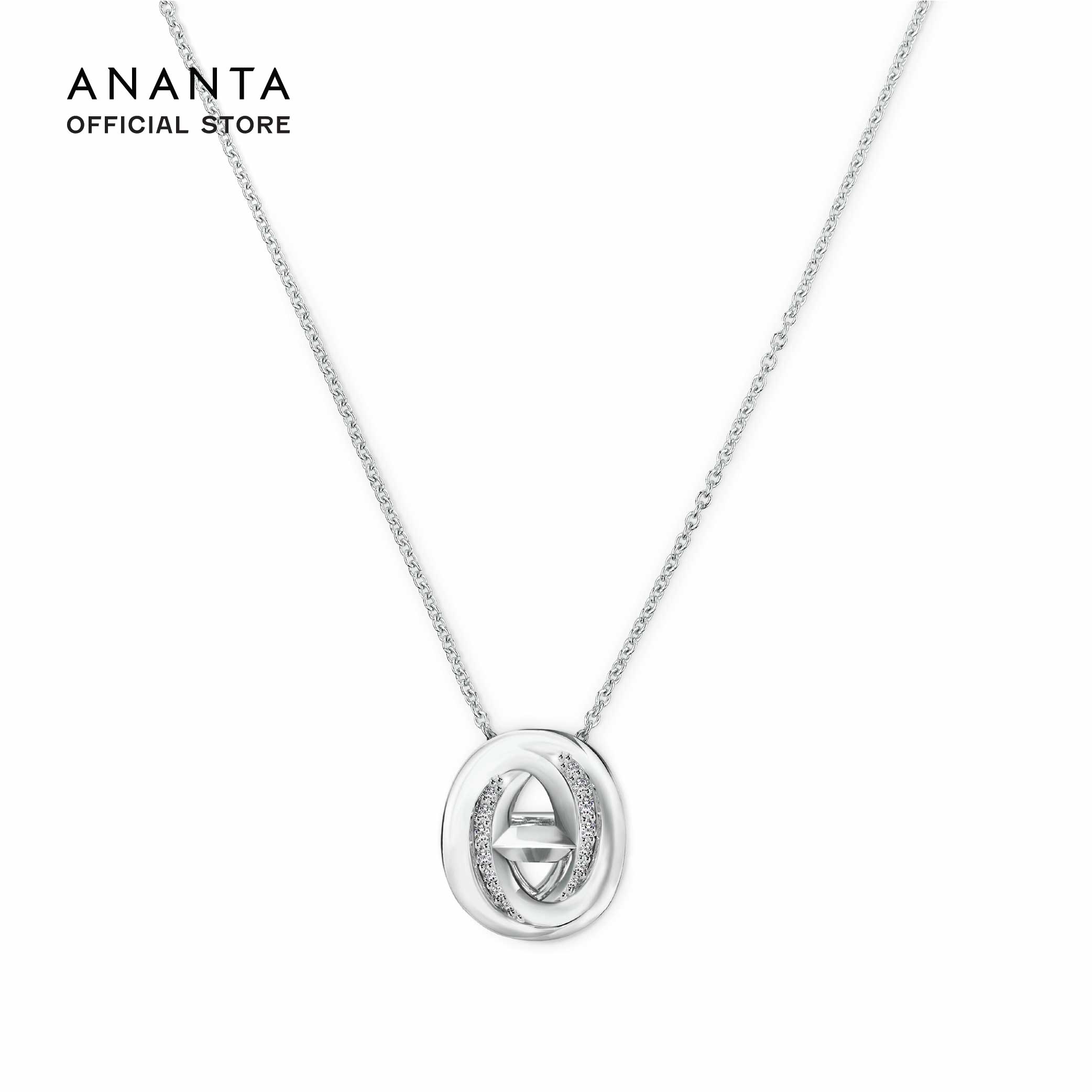 ANANTA Marque Necklace, Pendant Necklace with Lab-Grown Diamonds, Silver Plated White Gold ราคา 7,900 บาท*ส่งฟรี