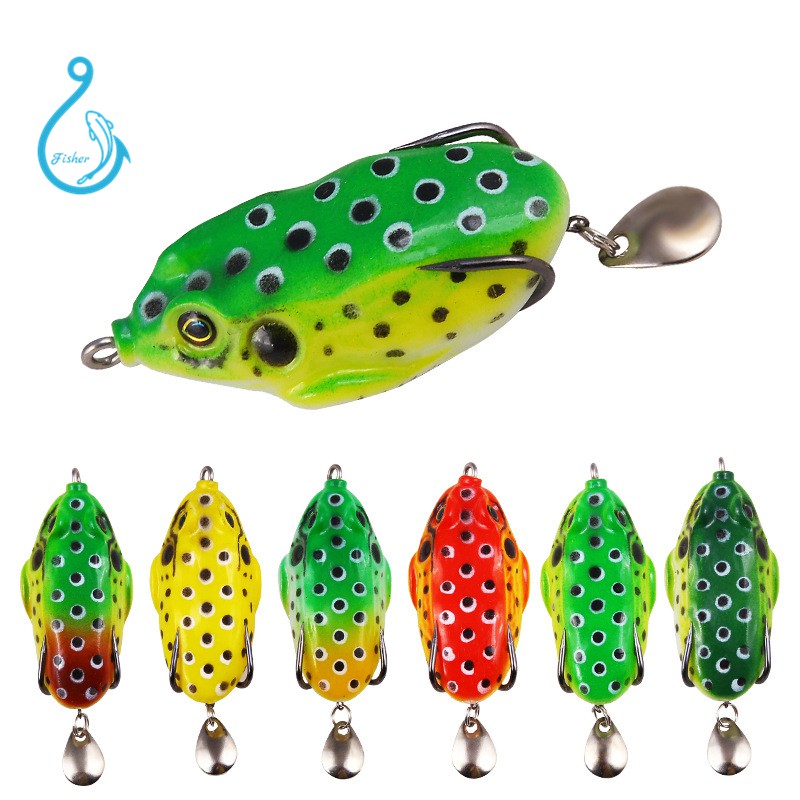 Jump Frog Lure Haruan Katak 9g Fishing Lures Floating Weedless Lure with  Double Sharp Hooks Baits Simulation Frog Snake Head Lures for Bass Pike  Musky Snakehead Dogfish