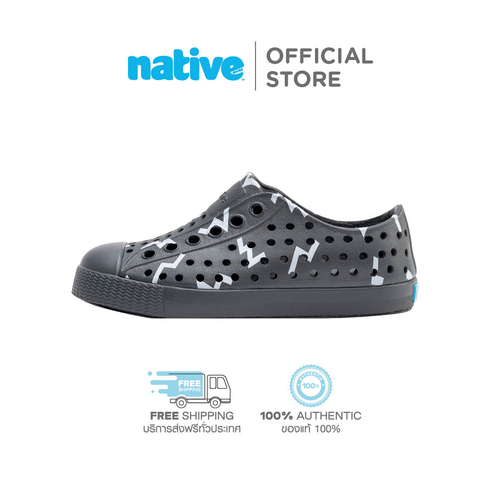 Native รองเท้ากันน้ำเด็กโต EVA รุ่น Jefferson Sugarlite Print Gravity Grey/Gravity Grey/Shell White Wiggle ราคา 2,990 บาท*ส่งฟรี