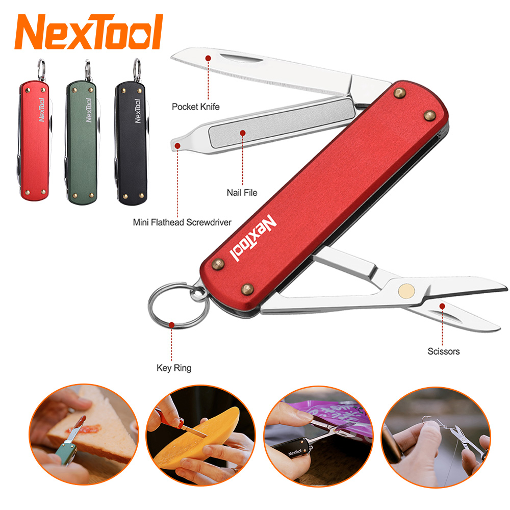 NexTool 4-In-1 Folding Blade Multifunctional Tools Mini scissors Screwdriver Nail File Outdoor Camping Tools ราคา 215 บาท*ส่งฟรี