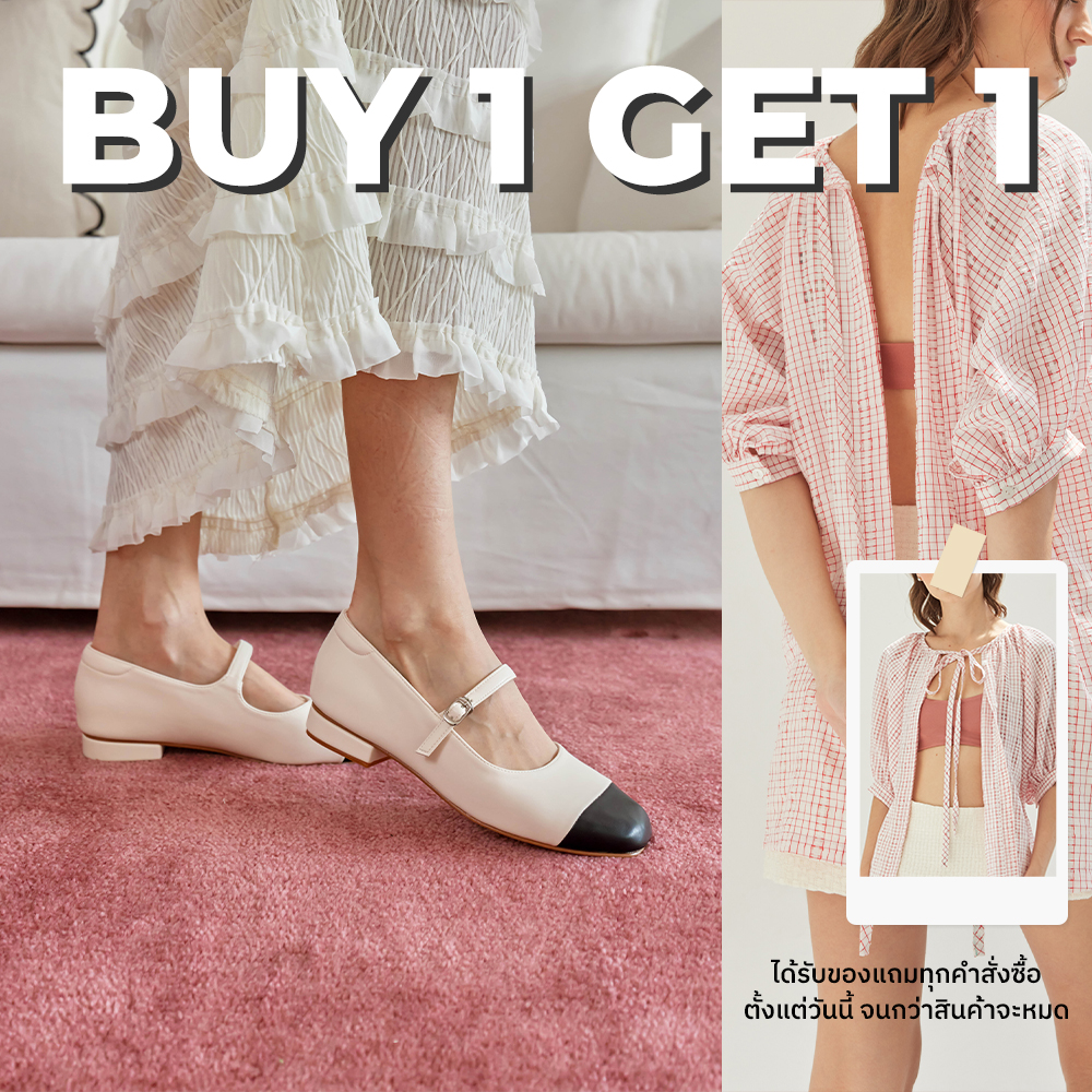 Marysummer Women's Shoes Model Emily Ivory-Black (Clearance Sale) ราคา 690 บาท*ส่งฟรี