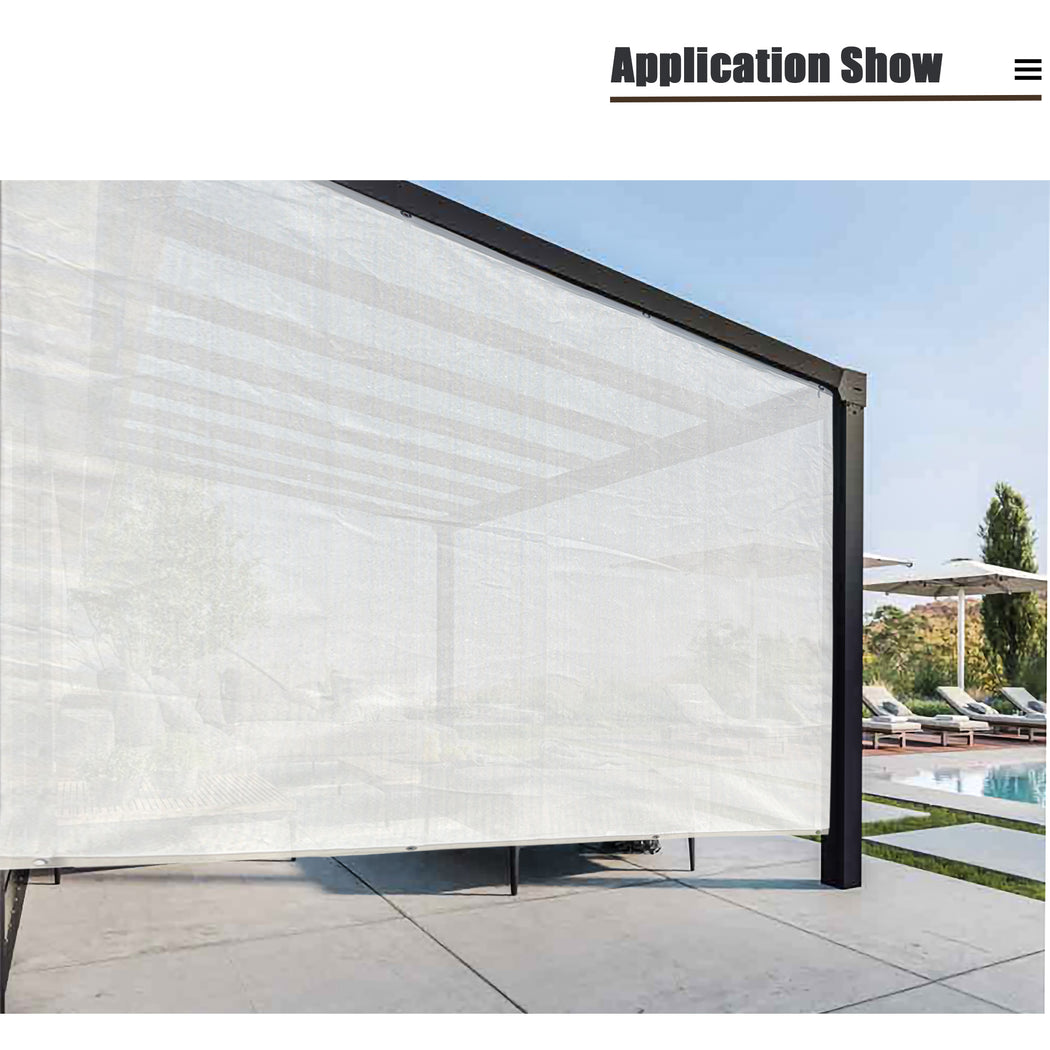 Sun Shade Mesh Canopy Awning Privacy Screen Window Cover Hot Resistant Protection Shelter 80% UV Blocking for Gazebo Patio Garden Outdoor Greenhouse Flower Barn Kennel Fence White ราคา 230 บาท*ส่งฟรี